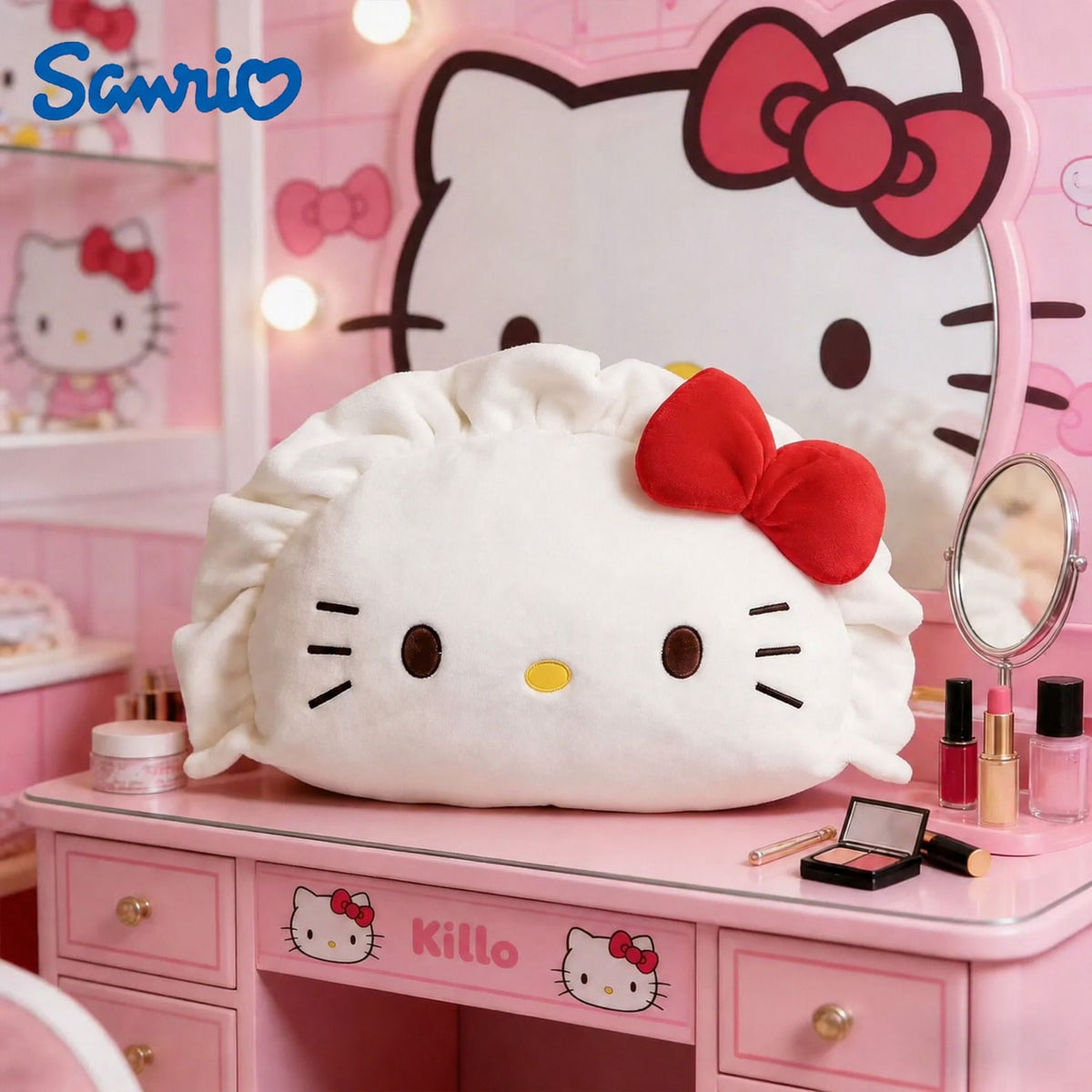 Dumpling Plush Pillow 50cm, White Kawaii Stuffed Cushion for Sofa and Bedroom Decor, Cute Plush Doll Birthday and Holiday Gift, 1 Piece