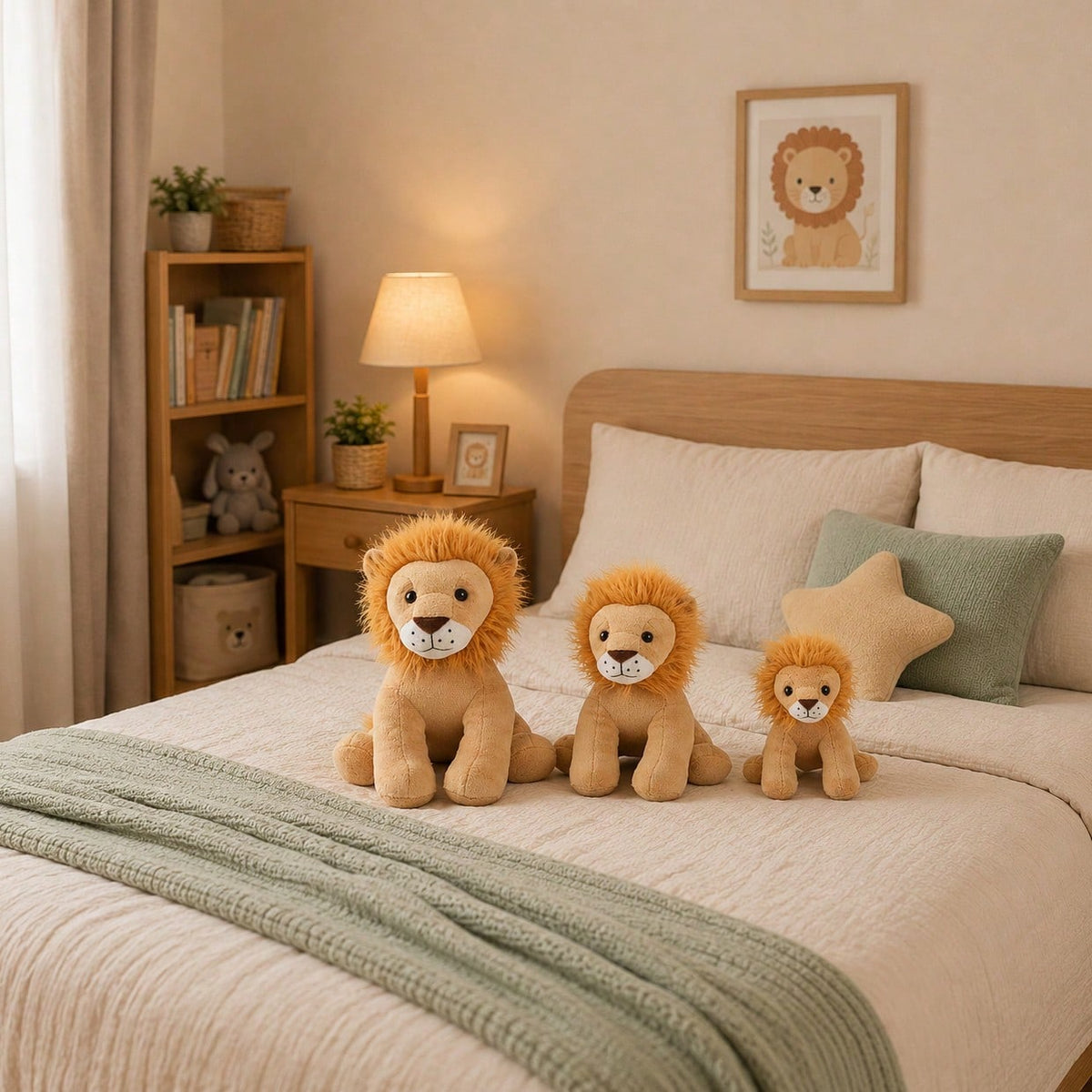 Lion Stuffed Animal Plush Toy, Soft Fluffy Sitting Lion Cub Doll for Desktop Decor, Photo Props, Birthday and Holiday Gifts for Friends