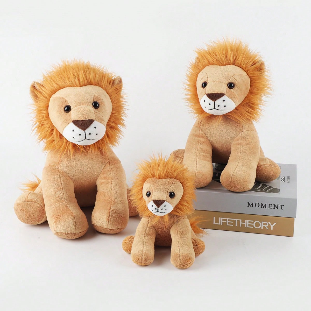 Lion Stuffed Animal Plush Toy, Soft Fluffy Sitting Lion Cub Doll for Desktop Decor, Photo Props, Birthday and Holiday Gifts for Friends