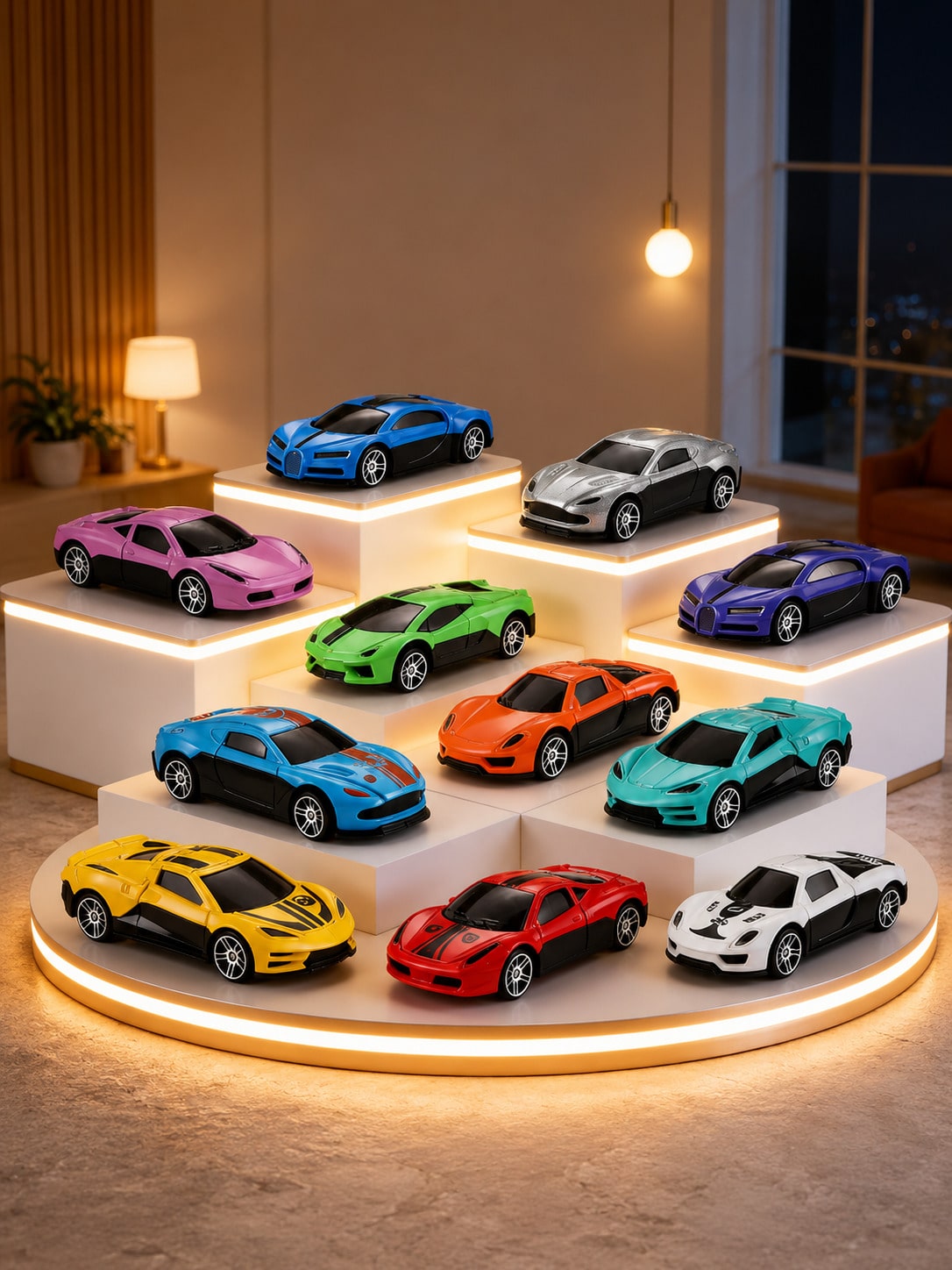 Mini Die Cast Race Cars Set, 6 or 12-Piece Alloy Sports Car Models with Pull Back Action for Kids, Birthday Gifts and Racing Party Favors