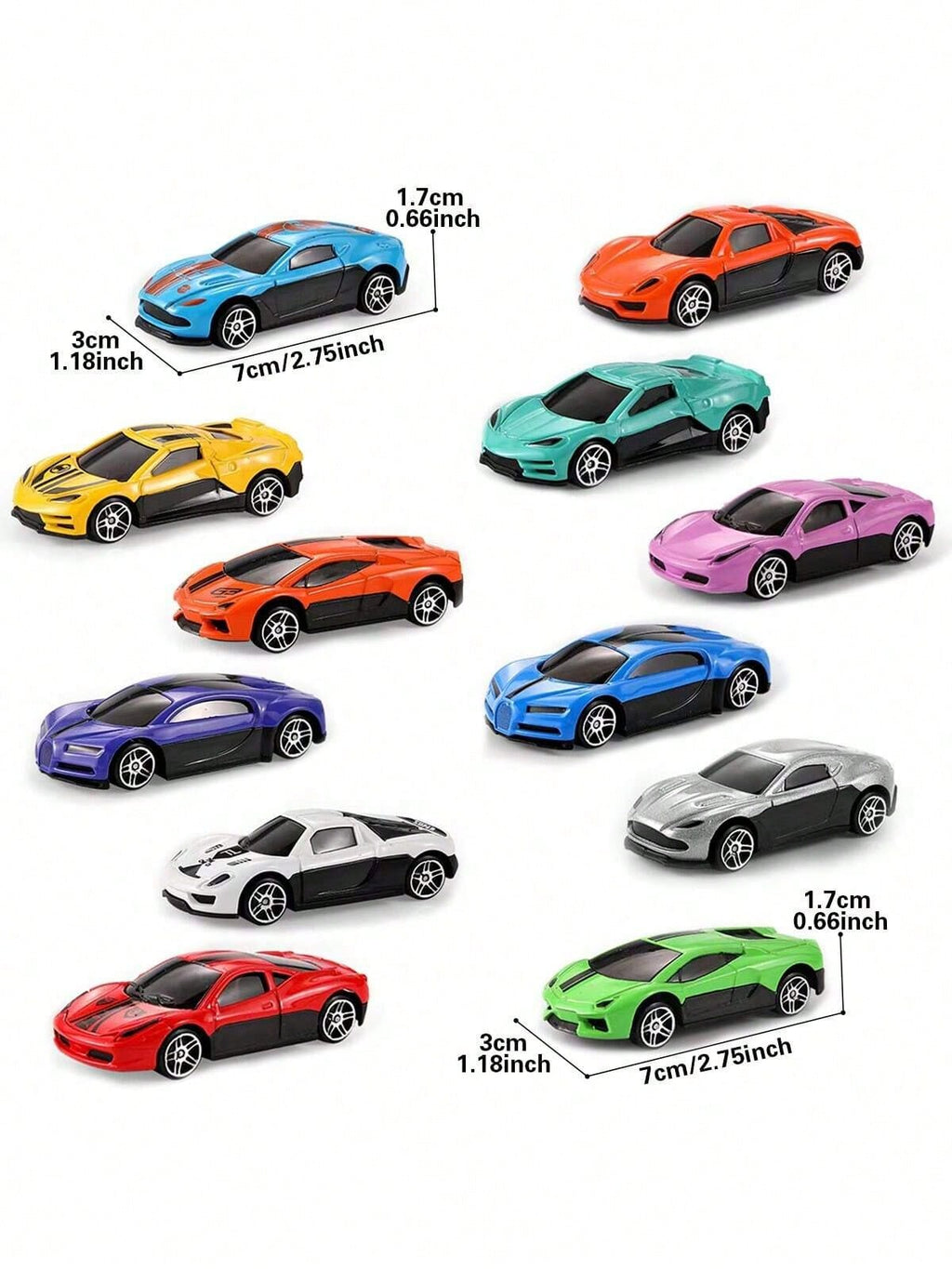 Mini Die Cast Race Cars Set, 6 or 12-Piece Alloy Sports Car Models with Pull Back Action for Kids, Birthday Gifts and Racing Party Favors