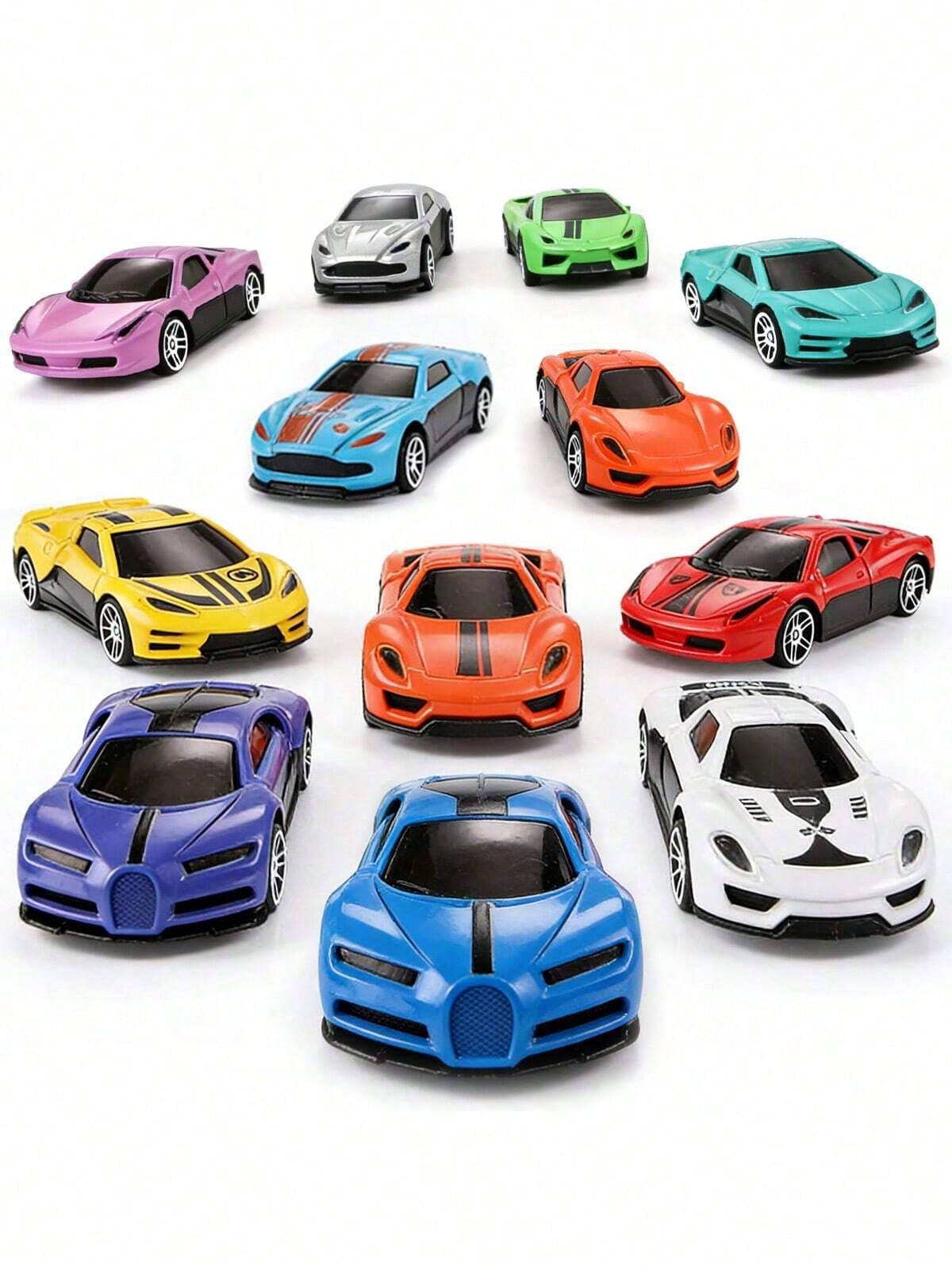 Mini Die Cast Race Cars Set, 6 or 12-Piece Alloy Sports Car Models with Pull Back Action for Kids, Birthday Gifts and Racing Party Favors