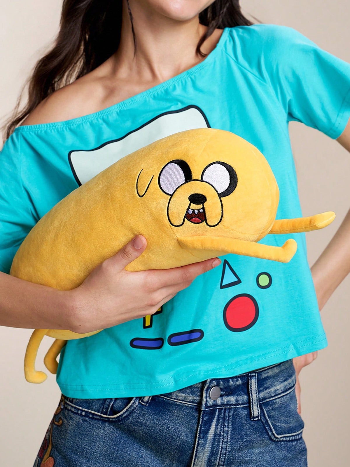 Adventure Time Plush Doll with Embroidered Details, Soft Cartoon Collectible for Sofa Decor, Room Displays and Birthday Gifts, 1 Piece