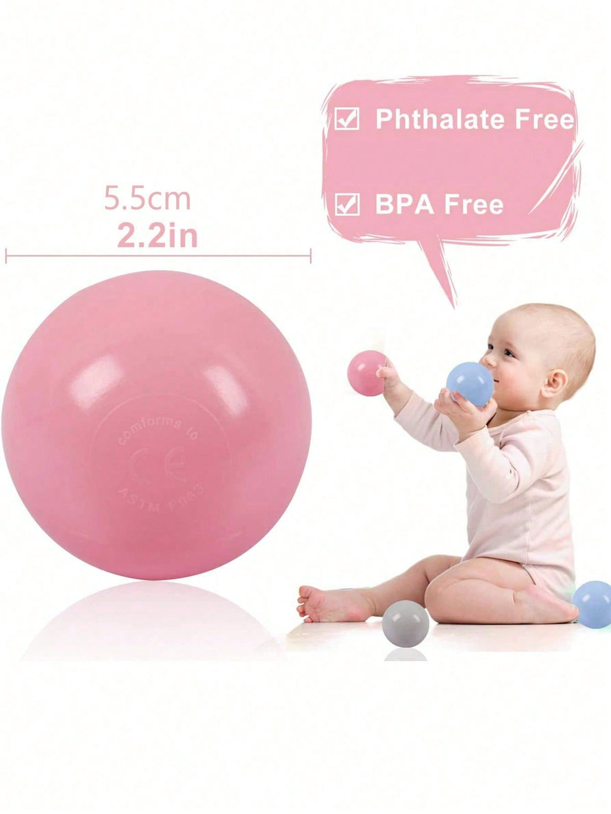 Ball Pit Balls in Macaron Colors, Soft Plastic Ocean Play Balls in 30, 50 or 200 Pieces for Kids Play Areas, Party Decor and Birthday Gifts