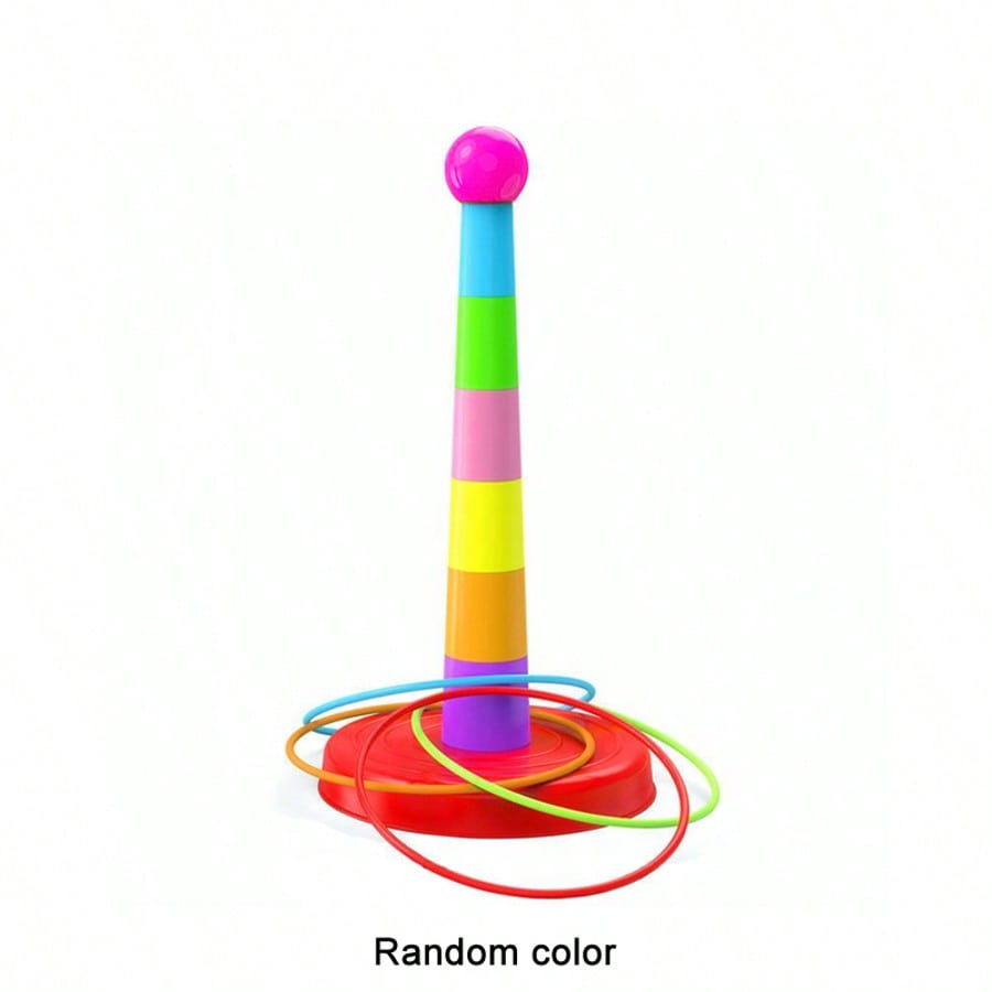 Ring Toss Game Set for Kids and Adults, Colorful Plastic Hoops for Outdoor Parties, Carnival Booth Games and Kindergarten Group Activities