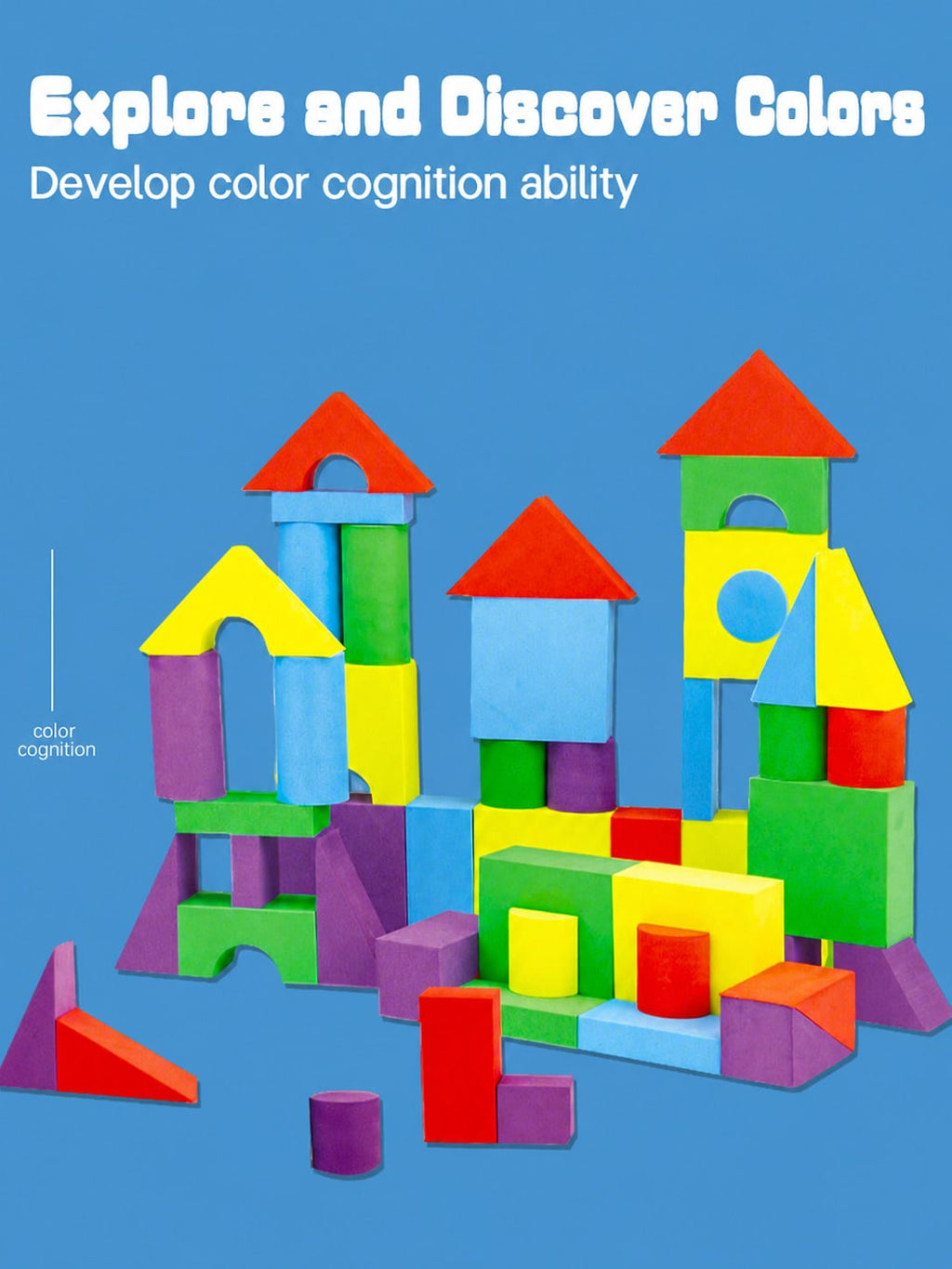 Foam Building Blocks for Toddlers Ages 2+, Soft EVA Colorful Stacking Toys for Indoor Creative Play, Fine Motor Practice and Birthday Gifts