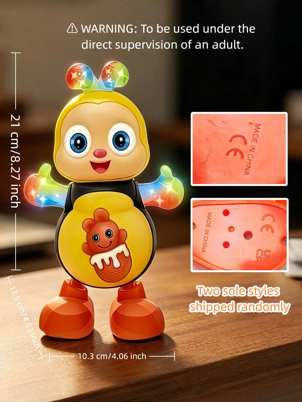 Electric Dancing Bee Toy with Music and Lights, Multicolor Abejita Chiquitita Animal Toy for Family Playtime, Birthday and Christmas Gifts