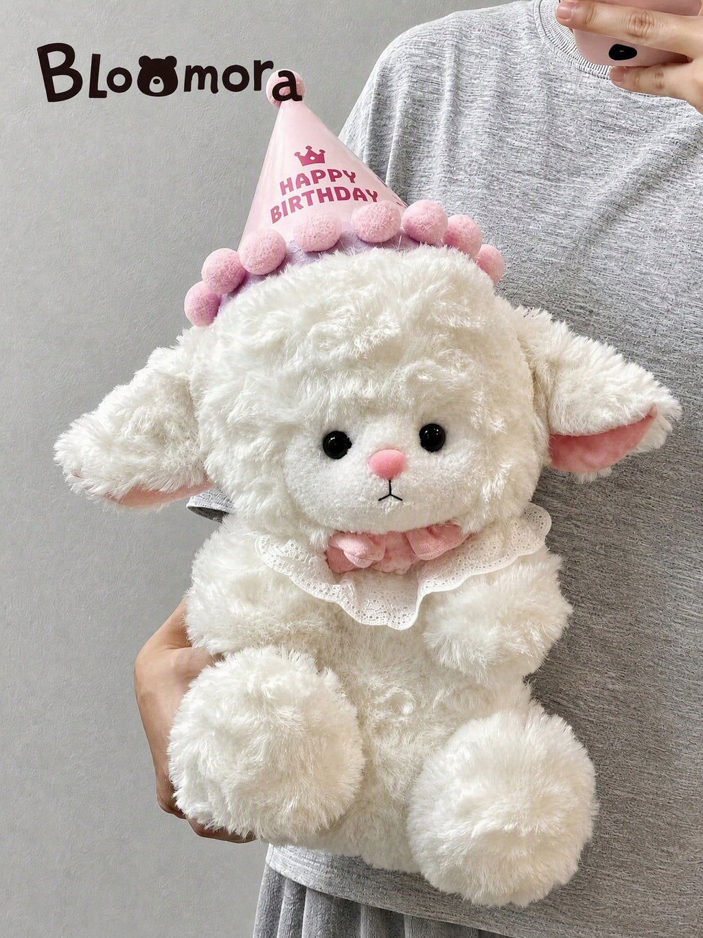 Birthday Sheep Plush Toy, Soft Fluffy Lamb Stuffed Animal with A, B and C Style Options for Birthday Surprises, Gifts and Bedroom Decor