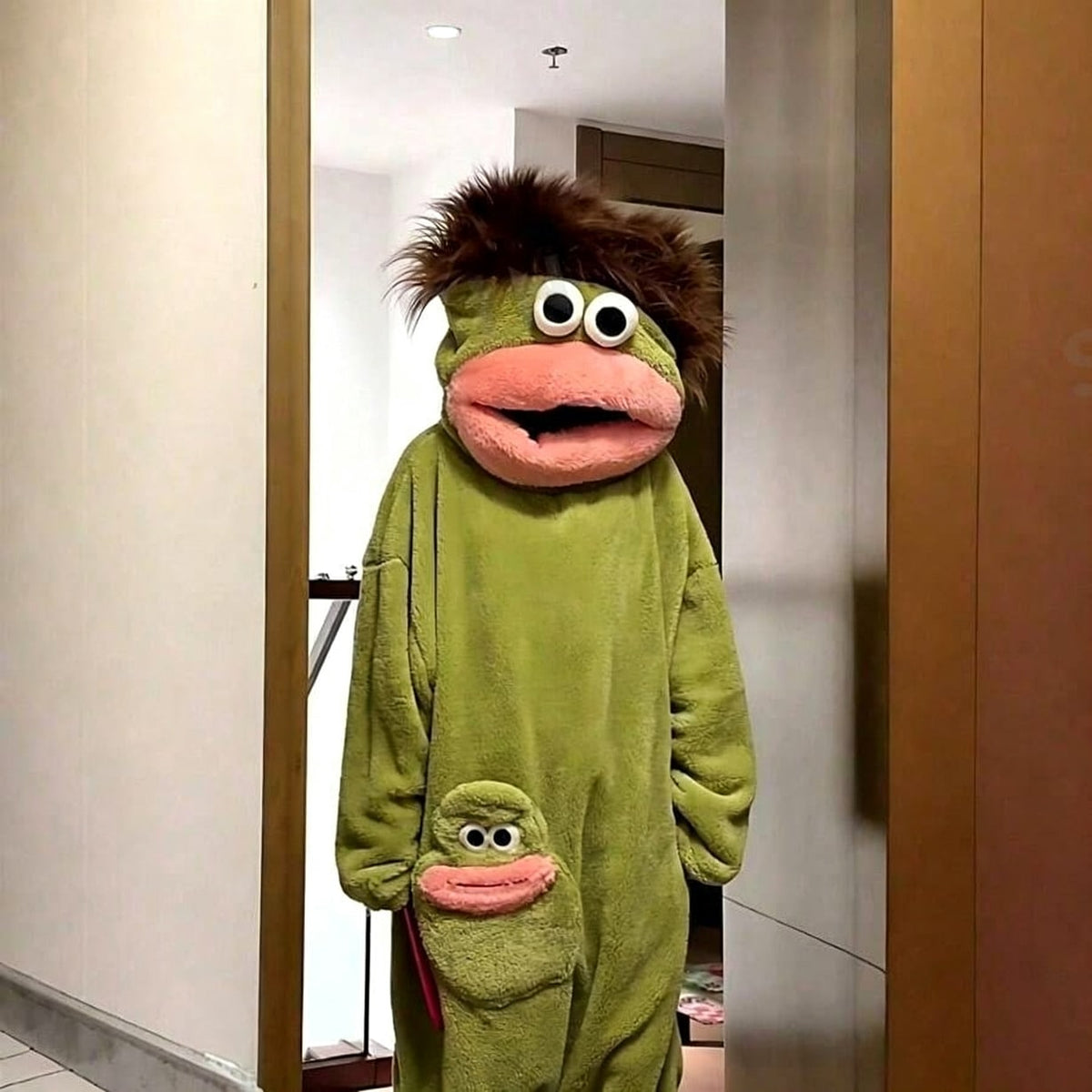 Monster Onesie for Adults and Kids, Cartoon Big Mouth Coral Fleece One Piece Pajamas in Green Purple Orange, Unisex Halloween Costume, Couples Loungewear and Christmas Gift