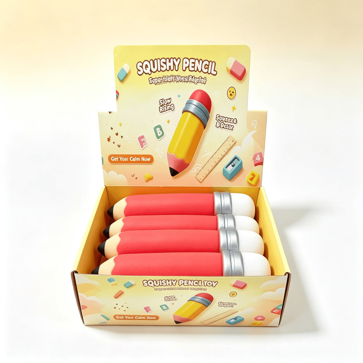 Pencil Squeeze Toy, Oversized Realistic Slow Rebound Squishy Fidget for Students and Office Workers, Soft Desktop Stress Relief and Funny Holiday Gift