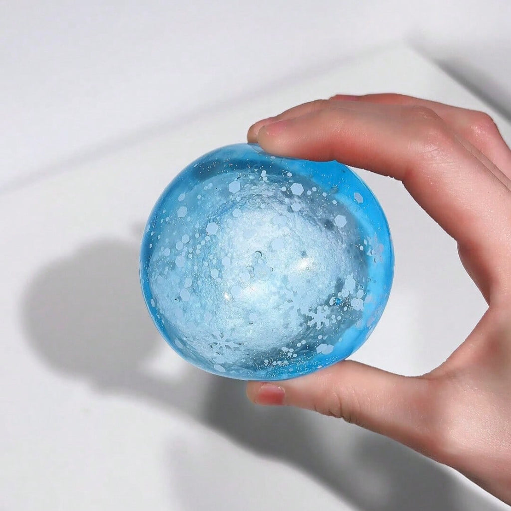 Glitter Snowball Sensory Ball, Soft Cloud-Touch Crunchy ASMR Squeeze Fidget Toy for Tactile Desk Breaks, Birthday and Christmas Gifts, 1 Piece