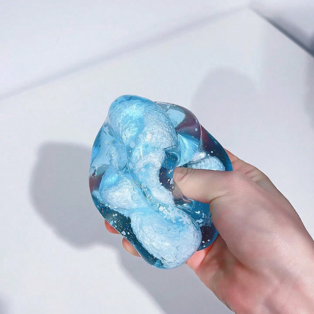 Glitter Snowball Sensory Ball, Soft Cloud-Touch Crunchy ASMR Squeeze Fidget Toy for Tactile Desk Breaks, Birthday and Christmas Gifts, 1 Piece
