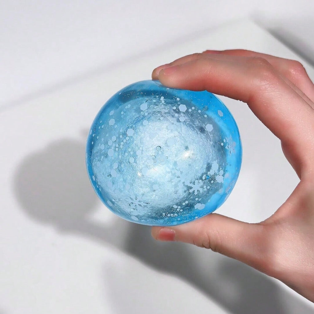 Glitter Snowball Sensory Ball, Soft Cloud-Touch Crunchy ASMR Squeeze Fidget Toy for Tactile Desk Breaks, Birthday and Christmas Gifts, 1 Piece