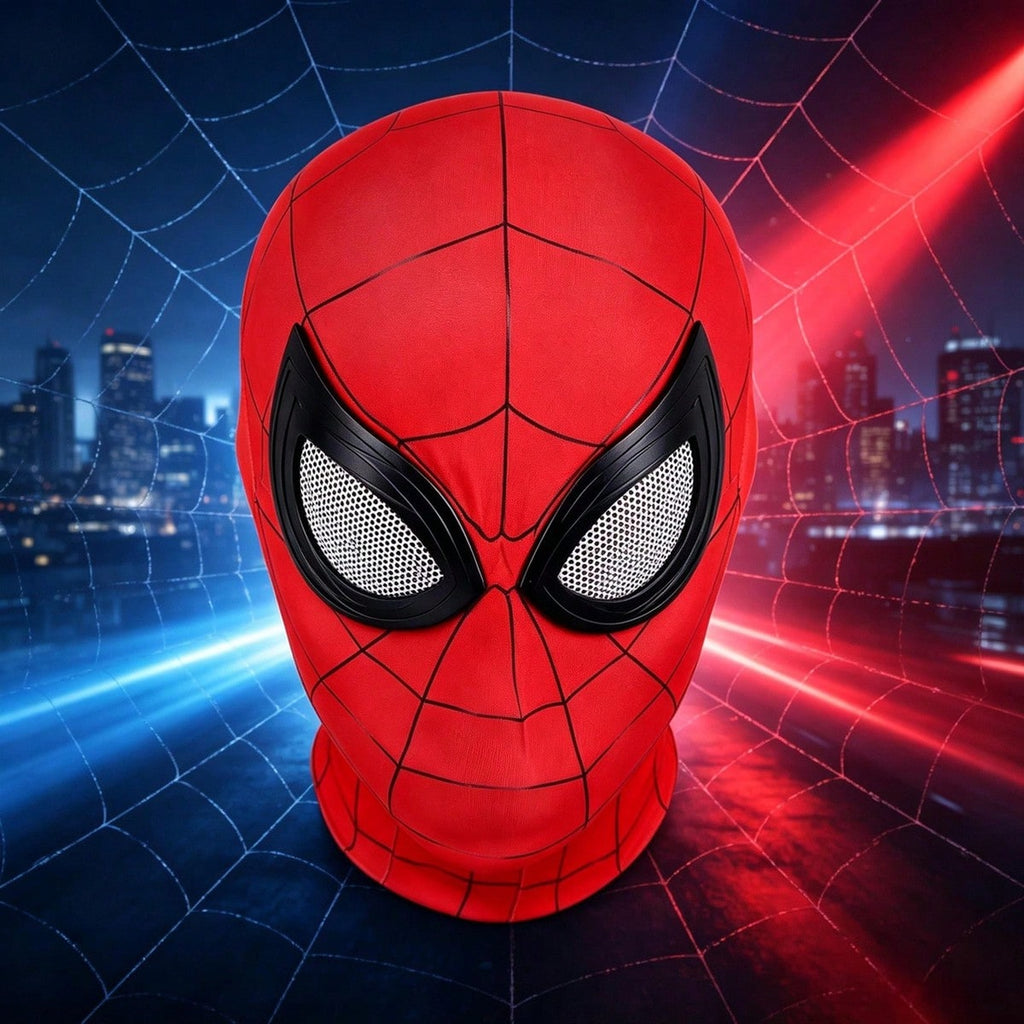 Spider Web Mask Full Face Superhero Costume Mask for Kids and Adults, Breathable Mesh Elastic Fabric Cosplay Headwear for Halloween Parties, Role Play and Themed Events