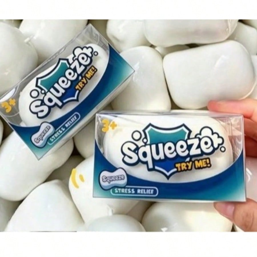 Soap Stress Ball with Crunchy ASMR Sound, Handmade White Sensory Squeeze Fidget Toy for Office Desk Breaks, Birthday and Christmas Gift, 1 Piece