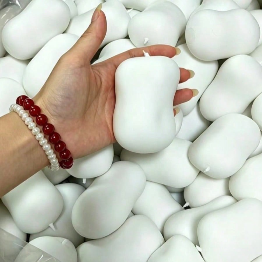 Soap Stress Ball with Crunchy ASMR Sound, Handmade White Sensory Squeeze Fidget Toy for Office Desk Breaks, Birthday and Christmas Gift, 1 Piece