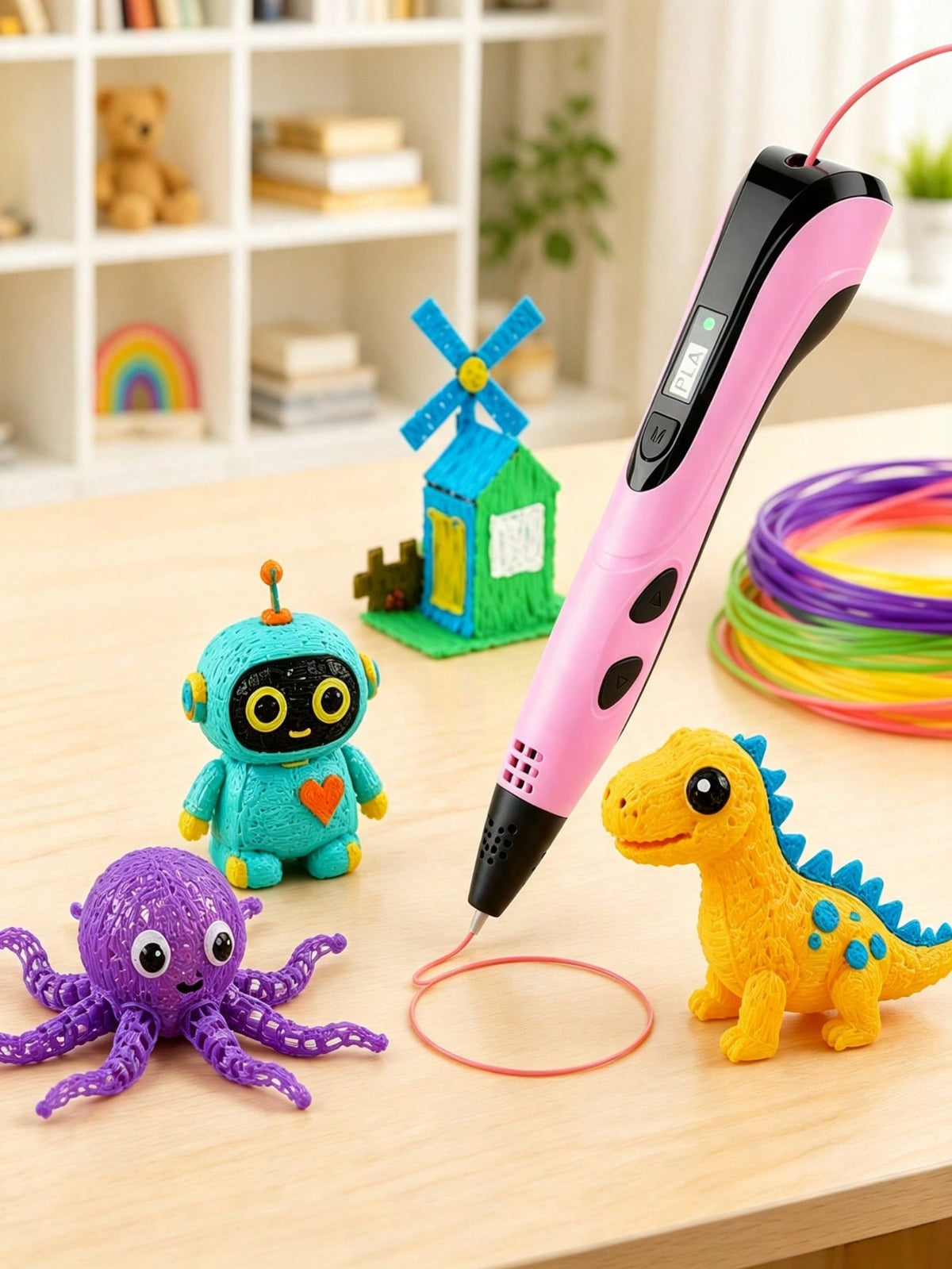 3D Printing Pen for Kids with 3 Adjustable Speeds, DIY Doodle Drawing Tool and Color Refill Options for Supervised Creative STEM Activities