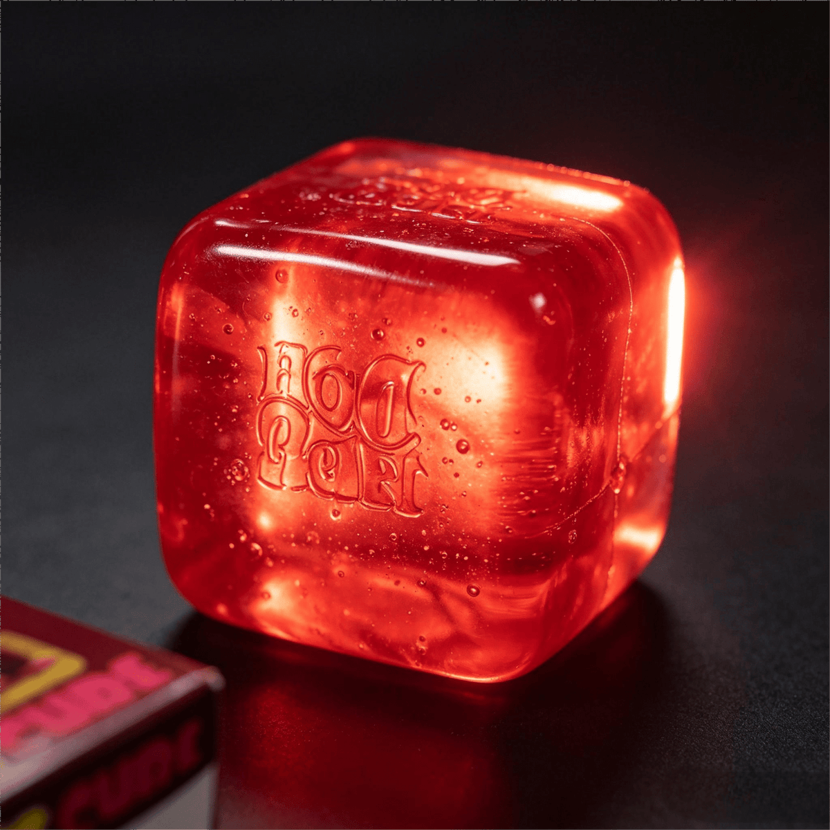Red Ice Cube Squeeze Toy, Transparent Square Sensory Fidget with Gift Box, Novelty Desktop Ornament for Birthday and Holiday Gifts, 1 Random Style