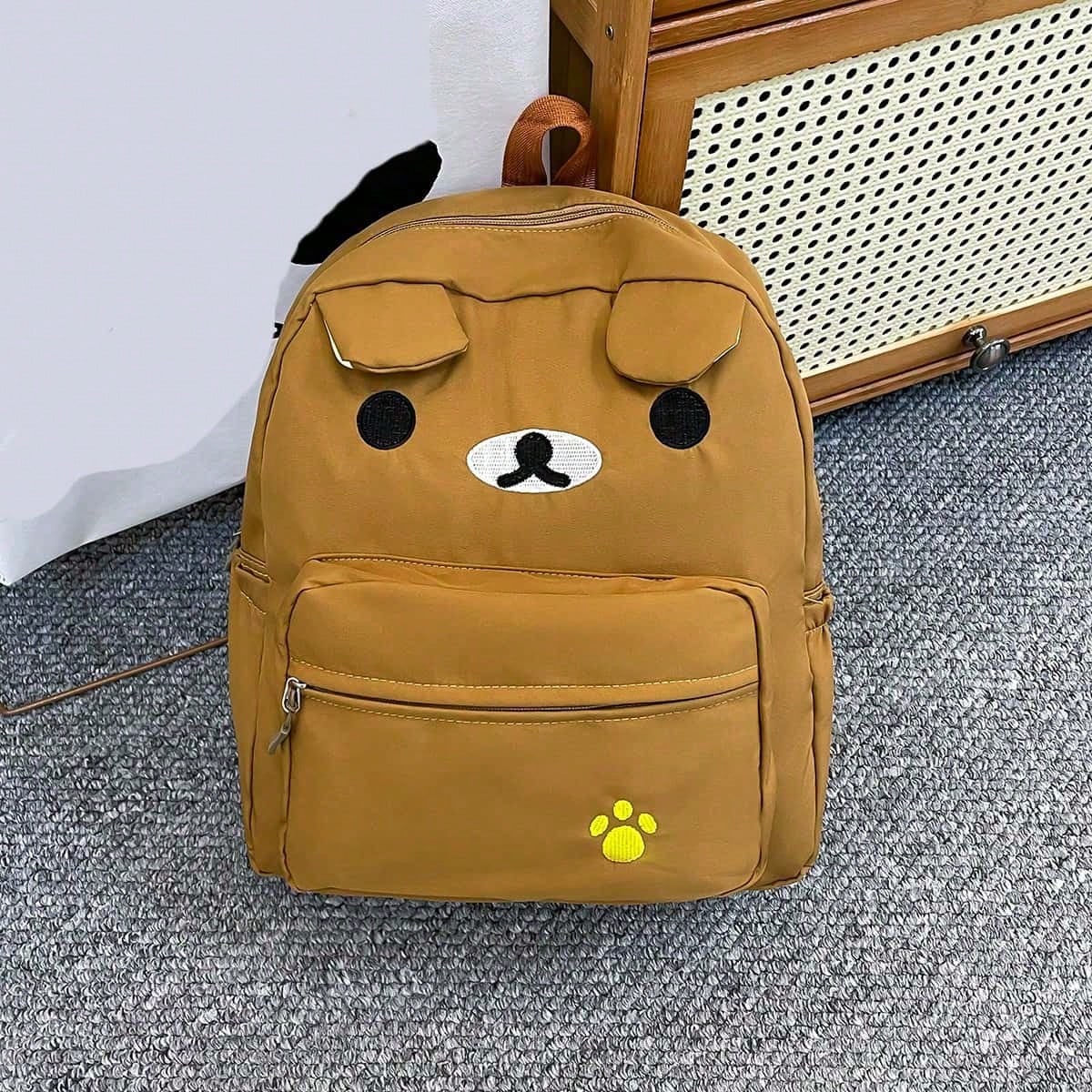 Rilakkuma Backpack San-X Cute Bear Large Capacity Shoulder Bag for Students, Kawaii School Bookbag Daypack for Girls Teens, Lightweight Travel Bag Birthday Gift
