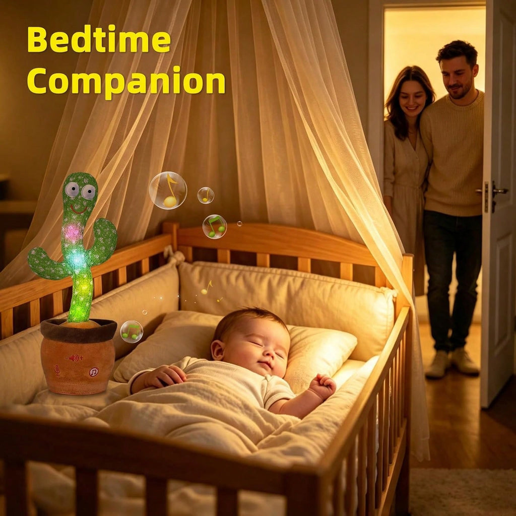 Talking Cactus Toy with Voice Repeat and Dancing Motion, Interactive Mimicking Playtime Companion for Family Fun and Birthday Gifts