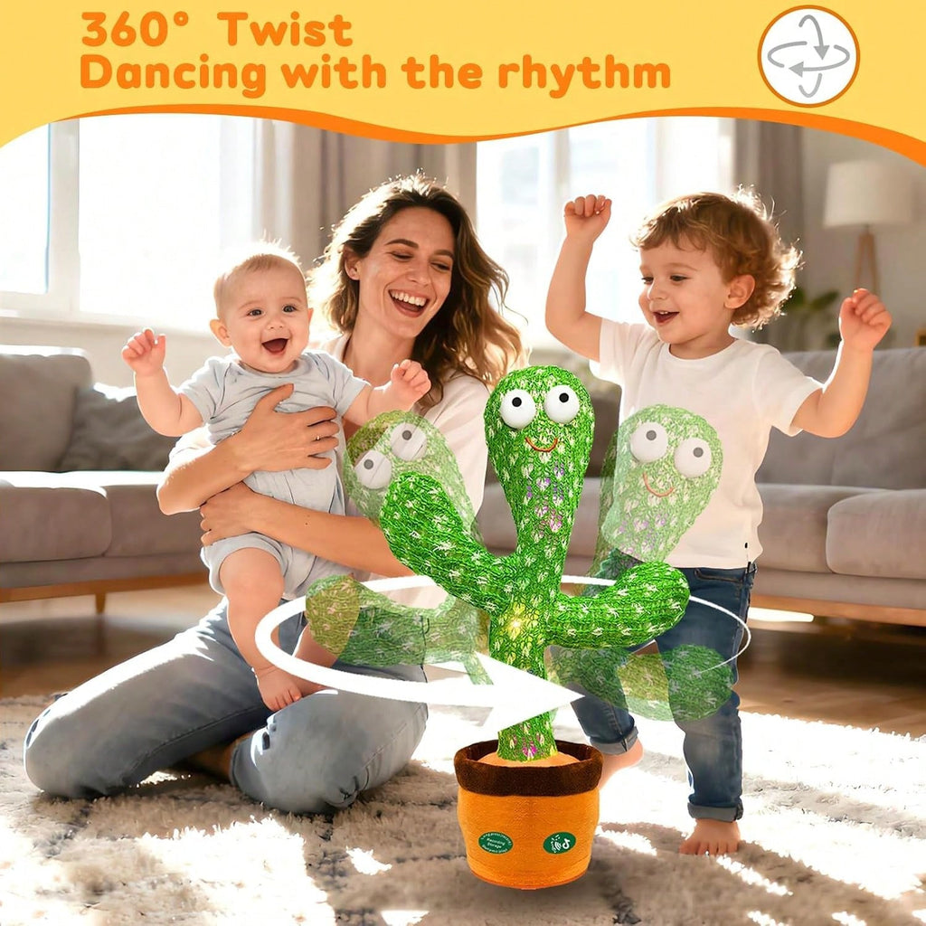 Dancing Talking Cactus Toy That Repeats What You Say, Interactive Voice Mimicking Gift for Birthday Fun, Halloween and Thanksgiving Gatherings