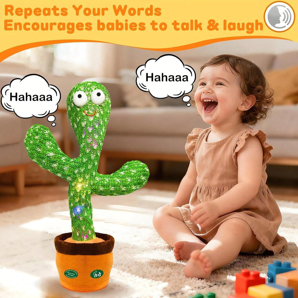 Dancing Talking Cactus Toy That Repeats What You Say, Interactive Voice Mimicking Gift for Birthday Fun, Halloween and Thanksgiving Gatherings