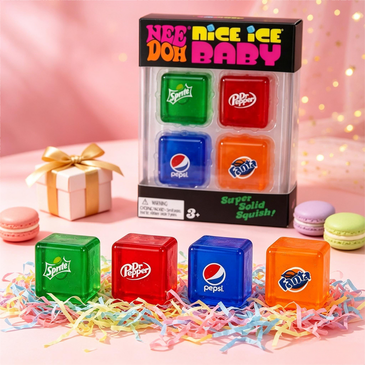 Soft Squishy Cube Fidget Toy, Transparent Multicolor TPR Jelly Block with Flexible Rebound for Tactile Play, Desktop Decor and Birthday Gifts, 1 Piece
