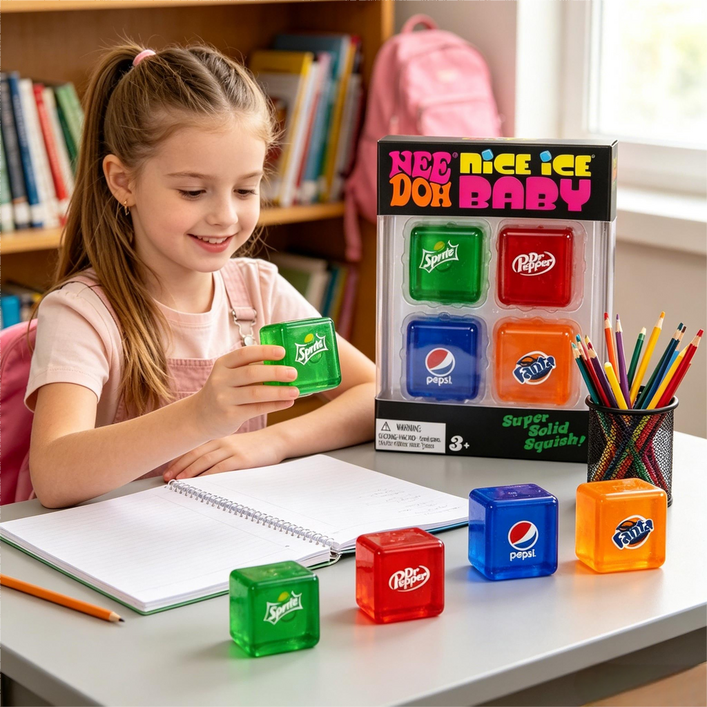 Soft Squishy Cube Fidget Toy, Transparent Multicolor TPR Jelly Block with Flexible Rebound for Tactile Play, Desktop Decor and Birthday Gifts, 1 Piece