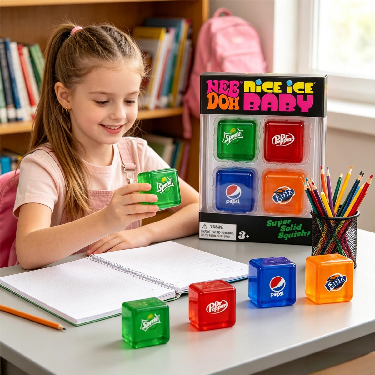 Soft Squishy Cube Fidget Toy, Transparent Multicolor TPR Jelly Block with Flexible Rebound for Tactile Play, Desktop Decor and Birthday Gifts, 1 Piece