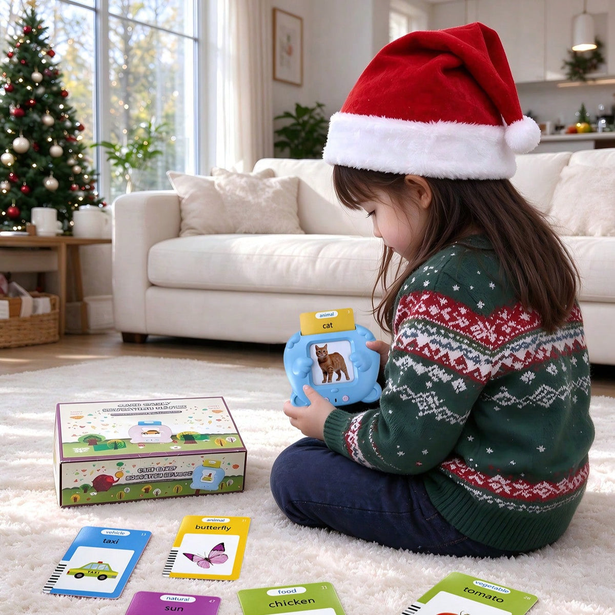 English Pronunciation Flash Cards for Kids with 224 Basic Words, Preschool Vocabulary Learning Toy for Home and Classroom Practice, Pink or Blue
