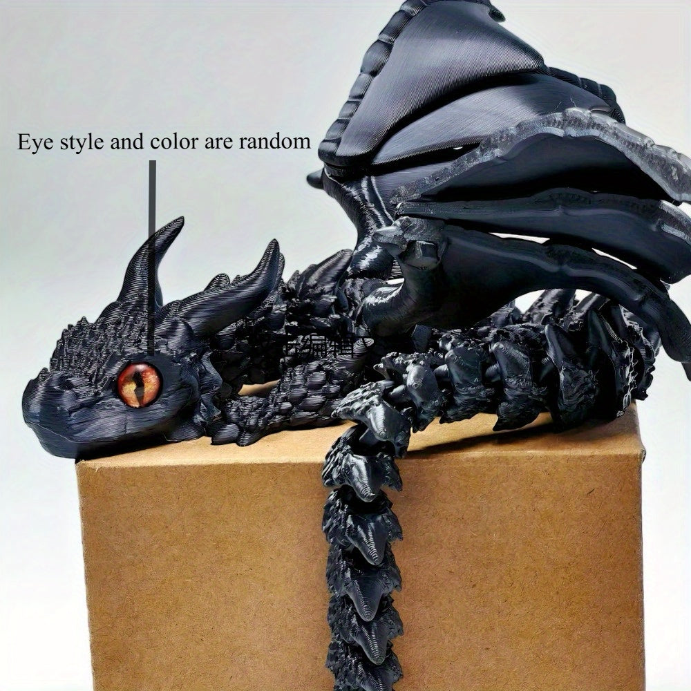 3D Magic Dragon Sculpture Color-Shifting Mystery Eyes Holiday Decor Christmas Halloween CNY Living Room Kitchen Gift