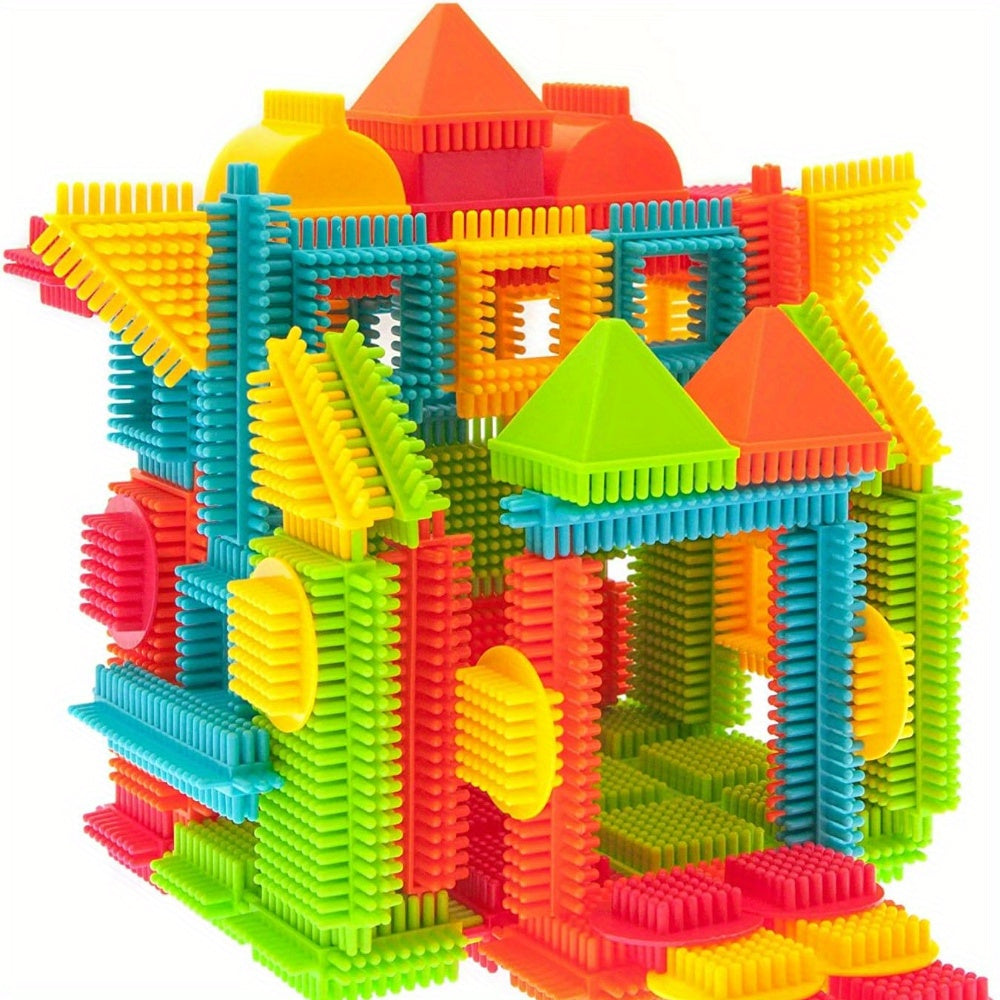 150pcs Hedgehog Interlocking Soft Bristle Building Blocks Set - Educational STEM Toy for Preschoolers, Toddler Learning Gift for Birthdays & Holidays