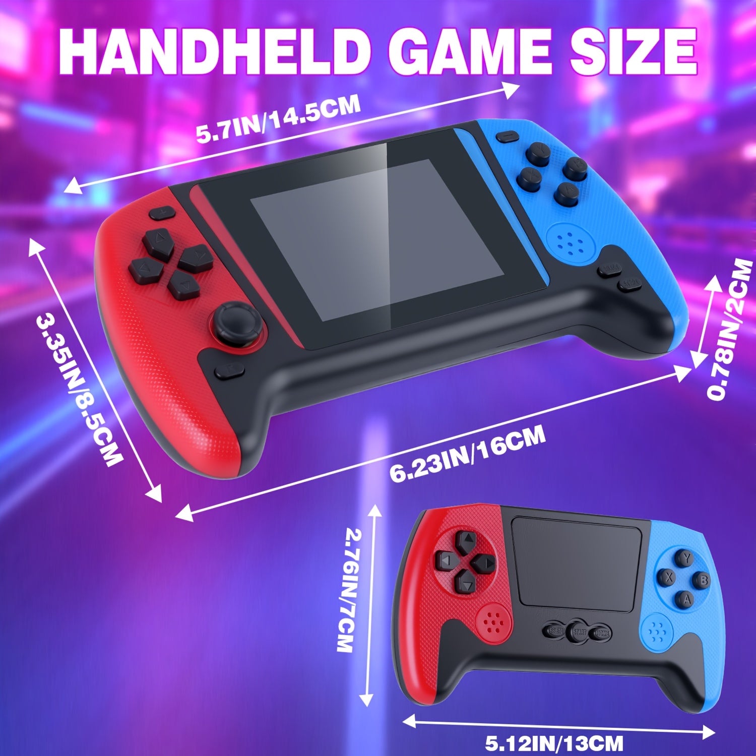 Handheld Game Console 3.5-Inch Screen Classic Mini Retro Gaming System – Single & Dual Player, Built-In Games, Portable Arcade Gift for Kids Boys Girls Adults