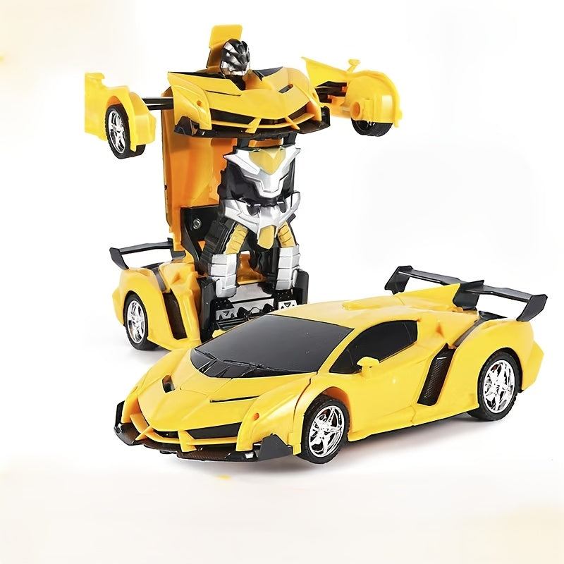 Transform Robot RC Car 1:18 Scale One-Click Car to Robot 2.4GHz 360 Drift LED Light 45M Range Non-Toxic ABS Kids Boys Ages 3+ Birthday Christmas Gift