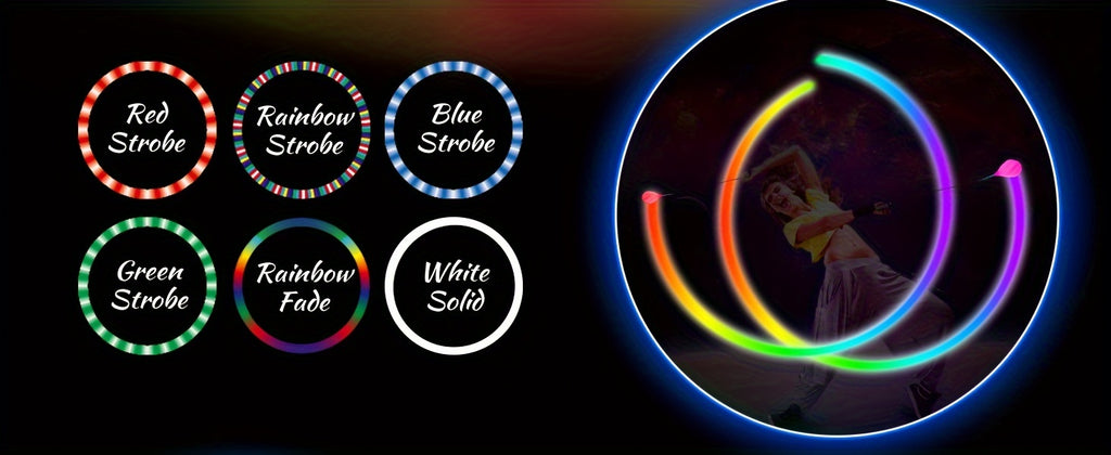 LED Poi Balls Soft Spinning Glow Poi Rainbow Fade High Strobe for Beginners Professionals Dance Performance Entertainment Gift