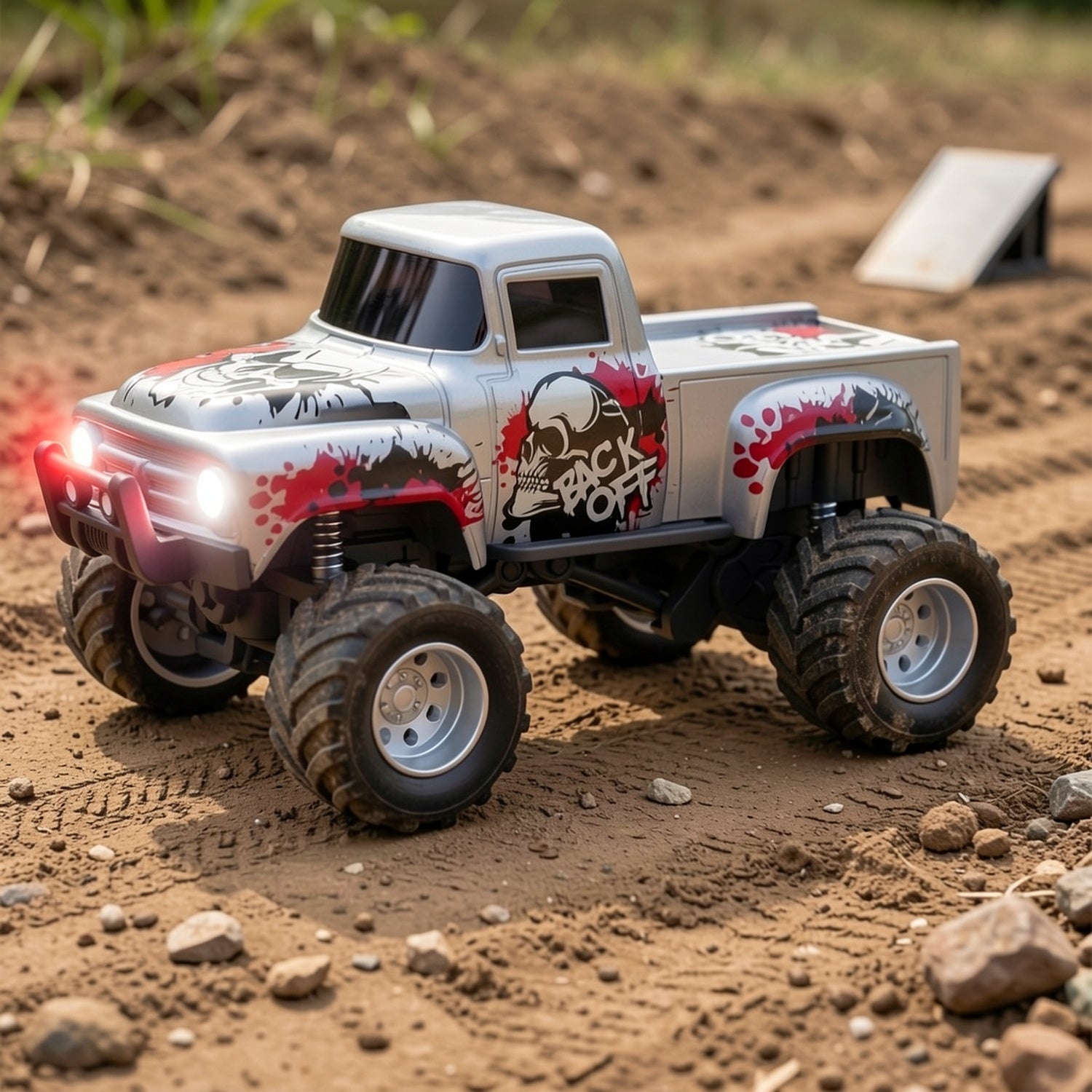 Mini RC Alloy Off-Road Monster Truck 1:64 Scale – 2.4GHz High-Speed Remote Control Crawler with LED Headlights, Street Graffiti Design, Cool Gift for Boys Kids and Adults