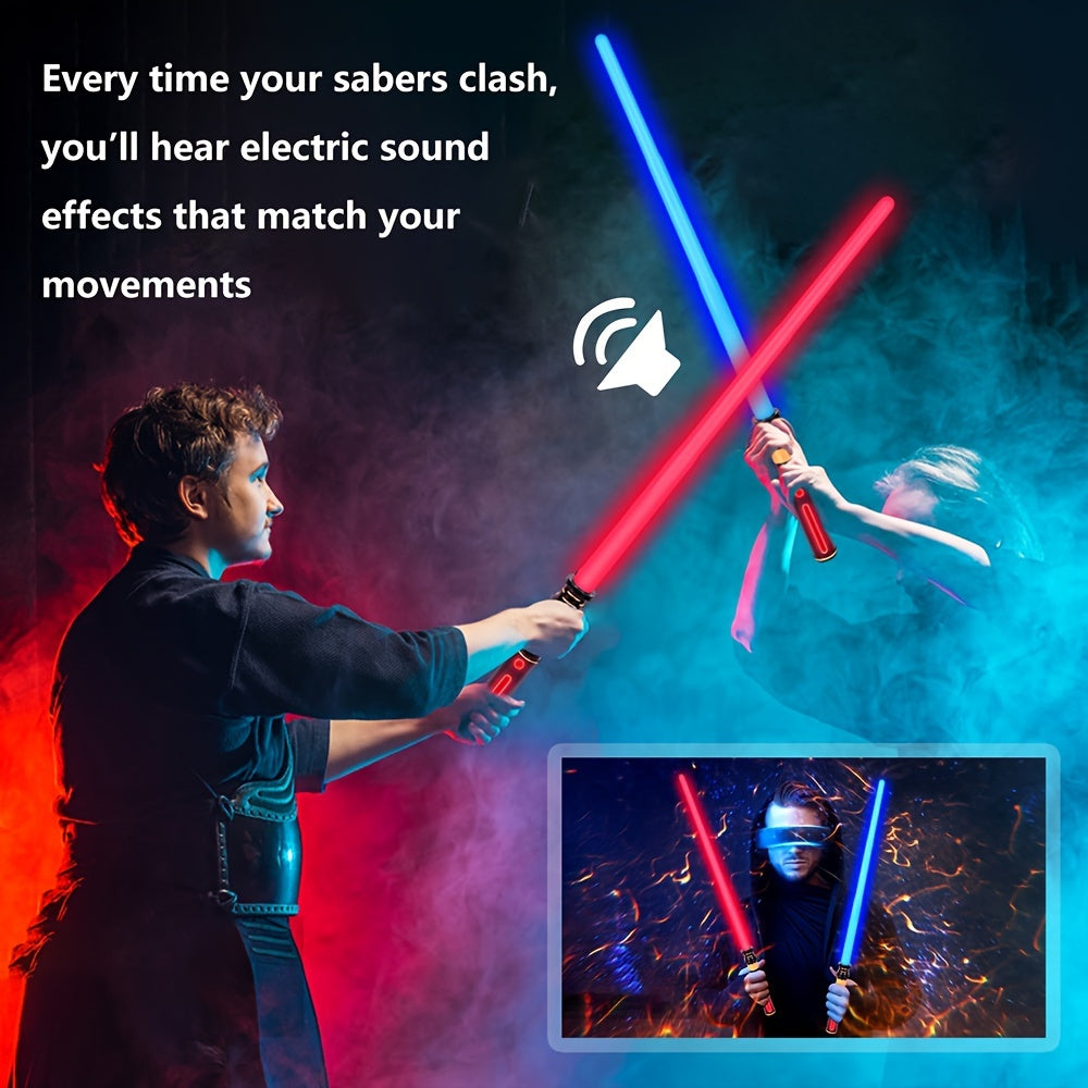 Light Up Sword for Kids 3-Pack with FX Sound, Expandable LED Glow Swords for Halloween Cosplay Dress Up Parties, Birthday Christmas Gift Boys Girls