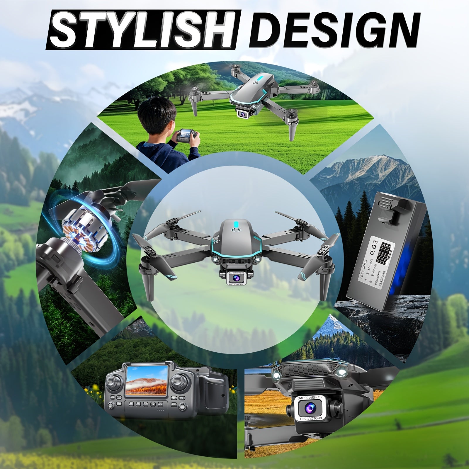 Foldable Beginner Drone with Optical Flow Hover & 360° Stunts – RC Quadcopter, Headless Mode, One-Key Takeoff/Landing, Crash-Resistant, Aerial Photography, Easy to Fly Gift