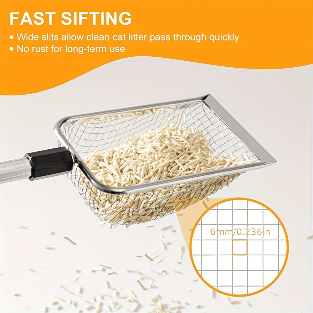 Stainless Steel Retractable Beach Sand Sifter – Portable Sand Sieve for Treasure Hunting, Shell & Conch Collecting, Beach Toy for Kids and Adults, Also Works as Cat Litter Scoop