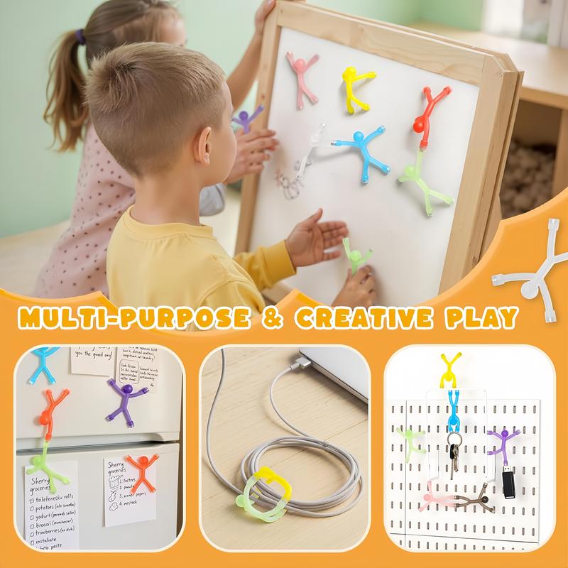 Magnetic Bendy Figures Building Set, Translucent Silicone Shapes in 10 or 20 Packs with Metal Storage Tin for Creative Travel Play and Desk Fidgeting