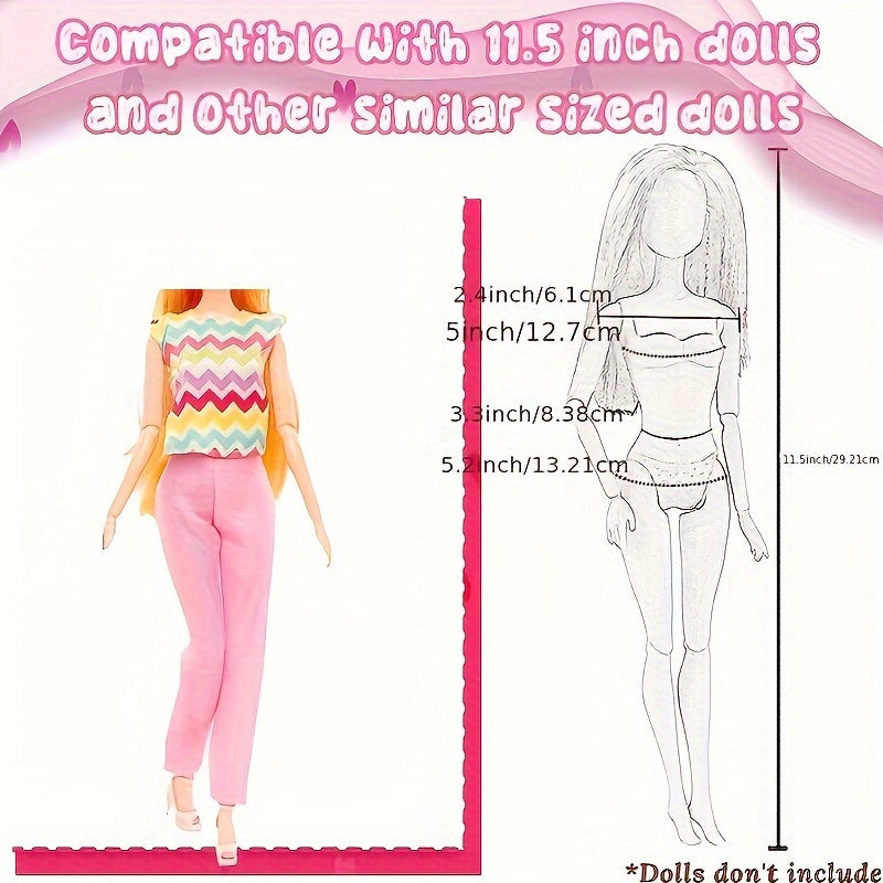 Fashion Doll Clothes Set 42pcs for 11.5 Inch Dolls – Evening Dresses Tops Trousers Bikinis Skirts & Hangers Assorted Dress-Up Kit Gift for Girls Ages 3+ Birthday Christmas