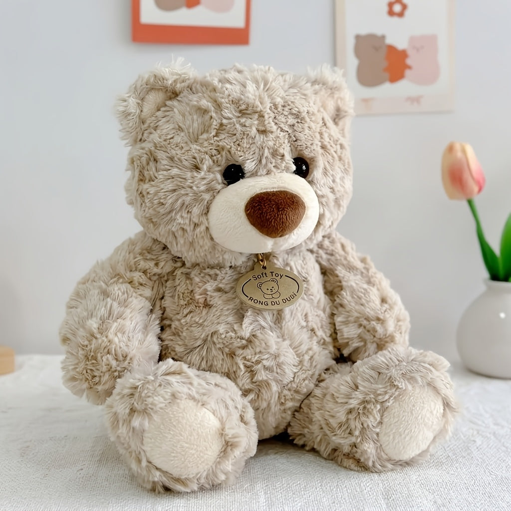 Realistic Teddy Bear Stuffed Animal Plush Toy - Super Soft Cute Huggable Bear Plushie for Room Decor, Birthday Christmas Holiday Gift for Kids Adults Friends Family, Brown & Beige