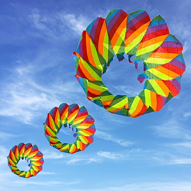 Iridescent Spinning Kite with 3D Rotating Flower Basket & Lotus Tail – Outdoor Beach Park Flying Toy for Kids Adults Family Fun Gift