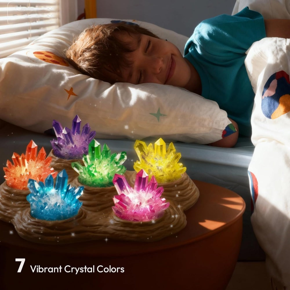 Crystal Growing Kit for Kids with Light-Up Base – 7 Color Science Experiment Set, STEM Learning Toy for Boys & Girls Ages 8+, Birthday & Christmas Gift