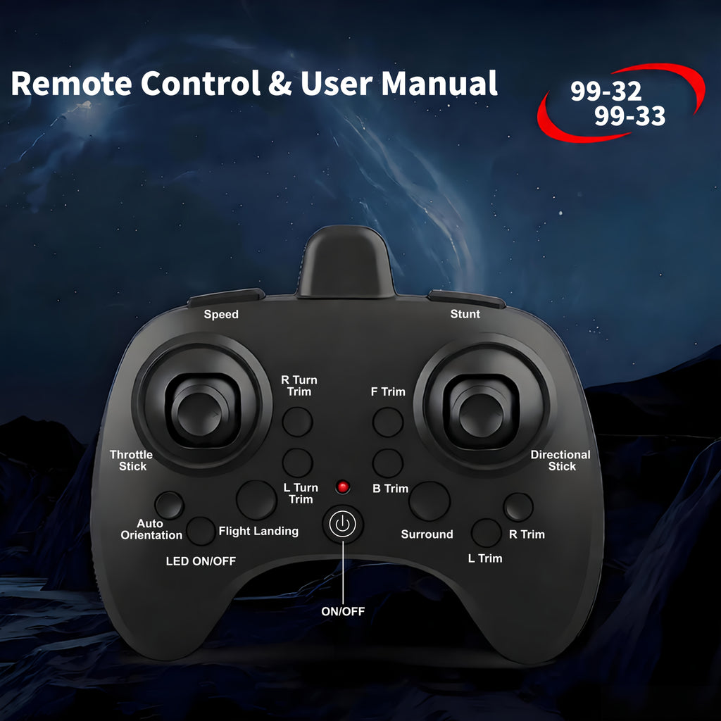 RC Drone with 360 Degree Stunt Flip Altitude Hold One-Button Takeoff Landing Dual Rechargeable Batteries LED Colorful Lights Remote Control Quadcopter for Kids Beginners Gift