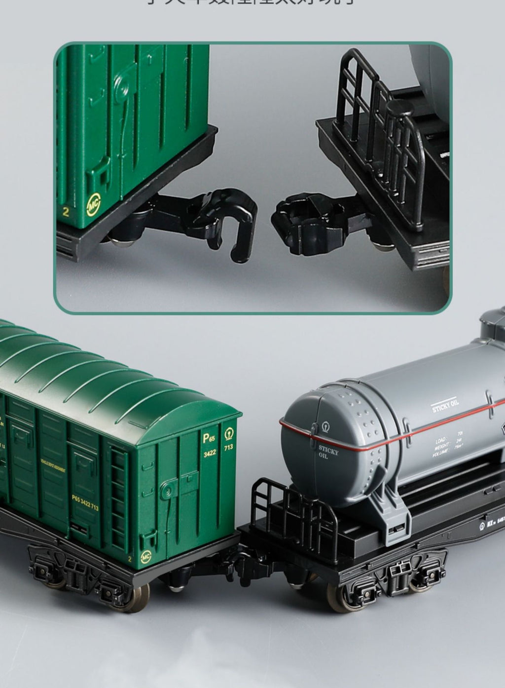 T627A Retro Steam Train Set with LED Lights, Smoke Spray & Realistic Sound Effects – 7-Piece USB Rechargeable Electric Train Toy Gift