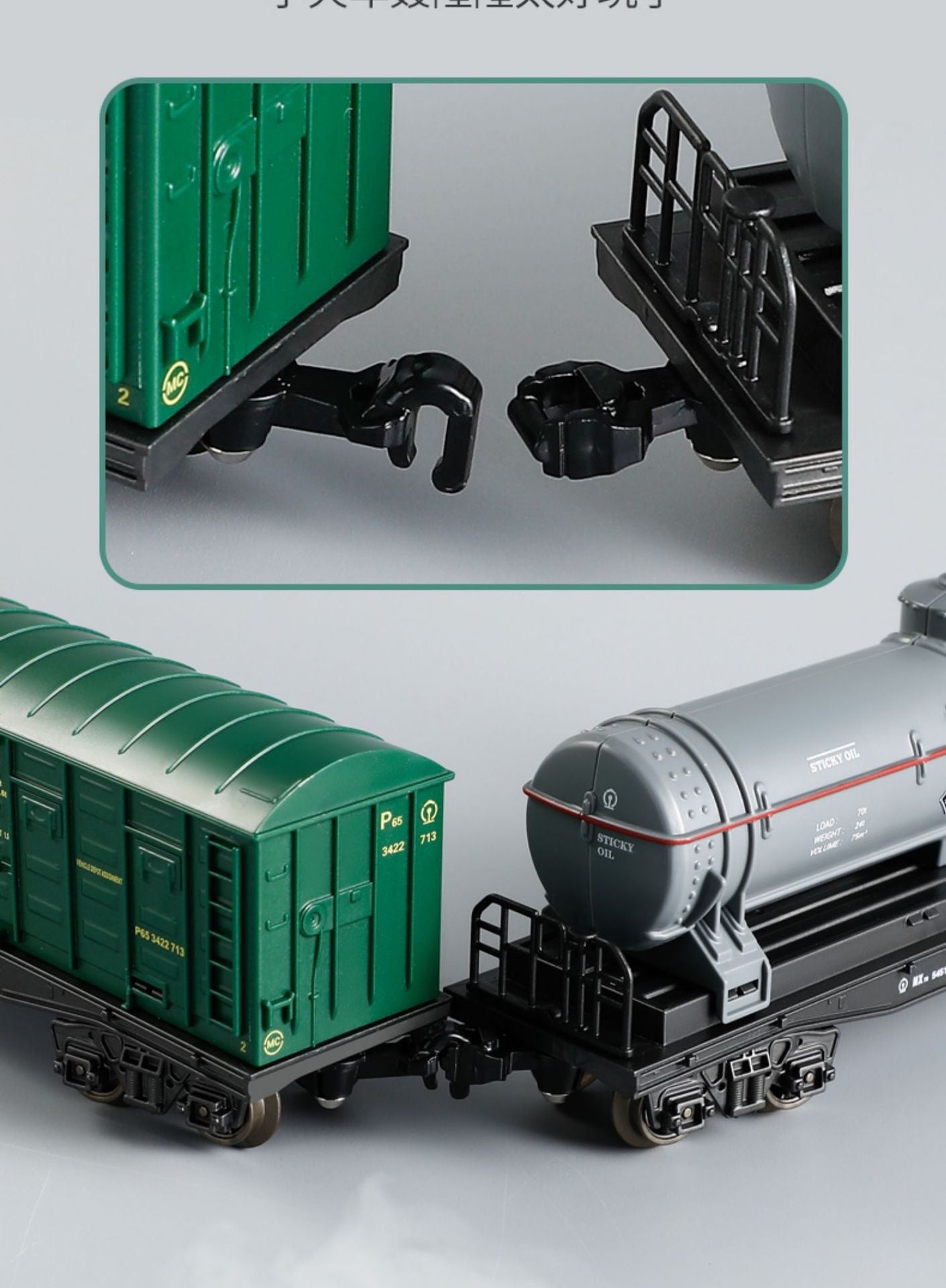 T627A Retro Steam Train Set with LED Lights, Smoke Spray & Realistic Sound Effects – 7-Piece USB Rechargeable Electric Train Toy Gift
