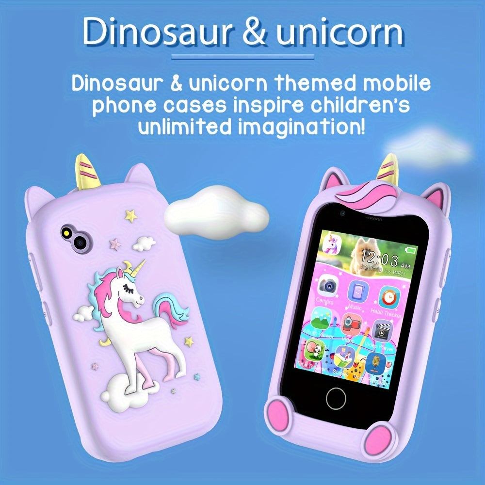 Kids Smartphone Toy with Puzzle Games Storybooks Video Recording Camera Music Player Painting Flashlight Alarm Clock USB Rechargeable – Gift for Girls Boys Toddlers