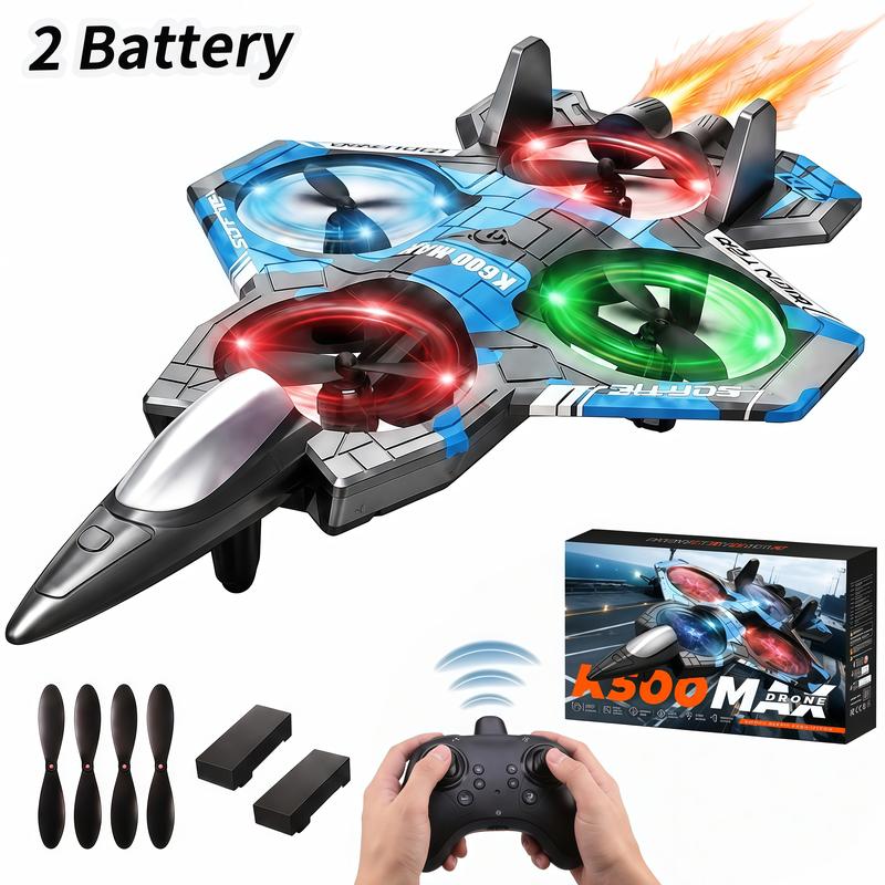 RC Stunt Fighter Jet Toy for Ages 14+, Remote Control Flying Plane with LED Lights, Altitude Hold, 360-Degree Flips and One-Touch Takeoff