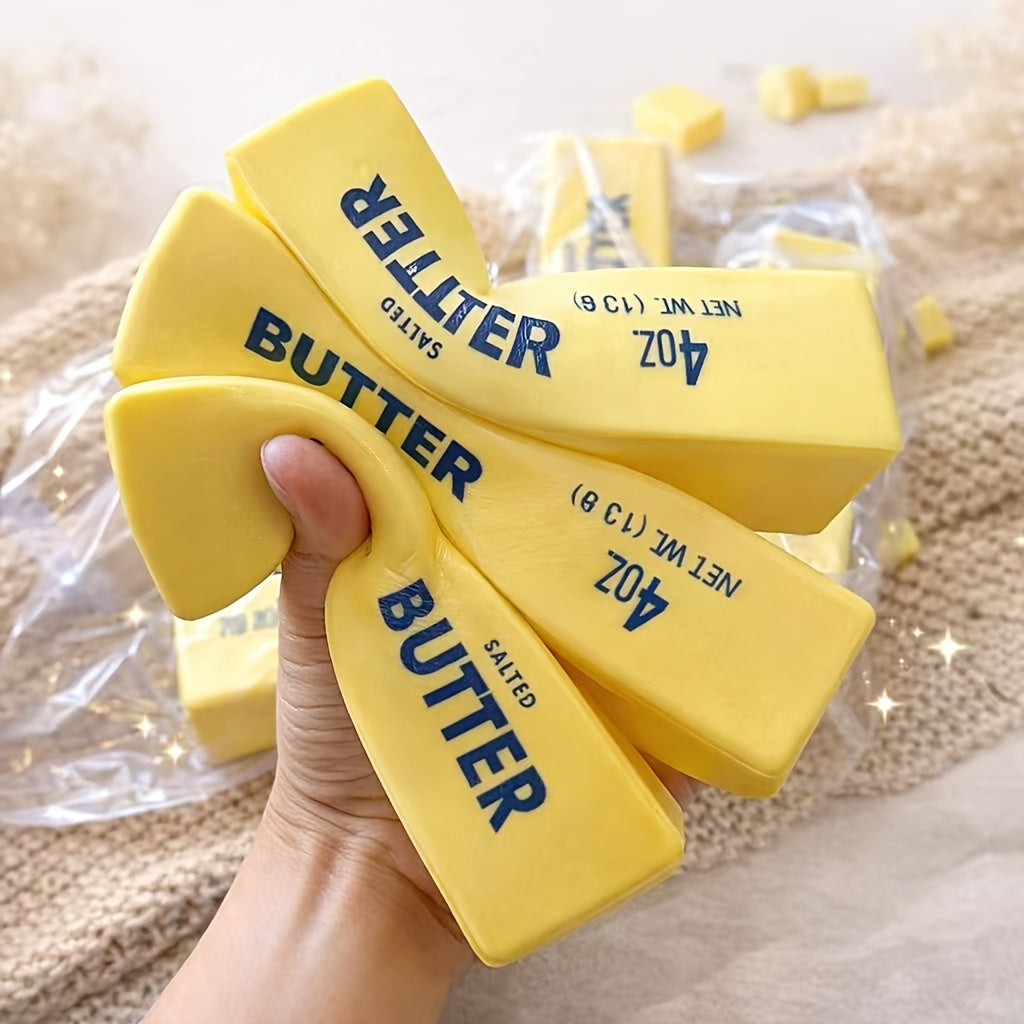 Butter Squishy Toys 6 Pack – Giant Slow Rebound Simulated Butter Squeeze Fidget Toy for Stress Relief, Desk Decor & Party Gifts